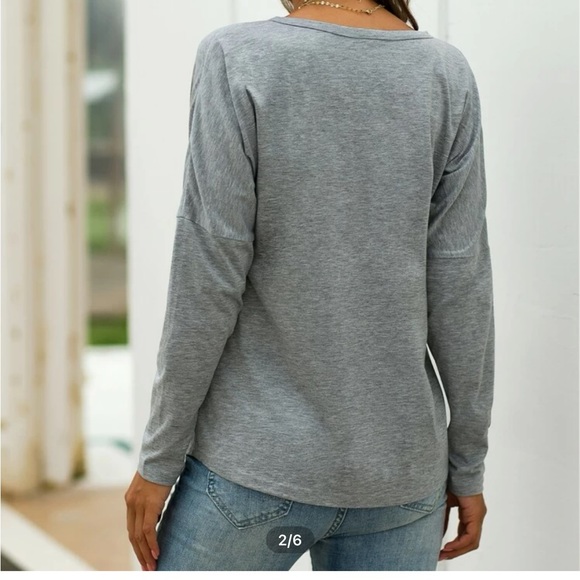 Gray Babydoll Top - Picture 2 of 3